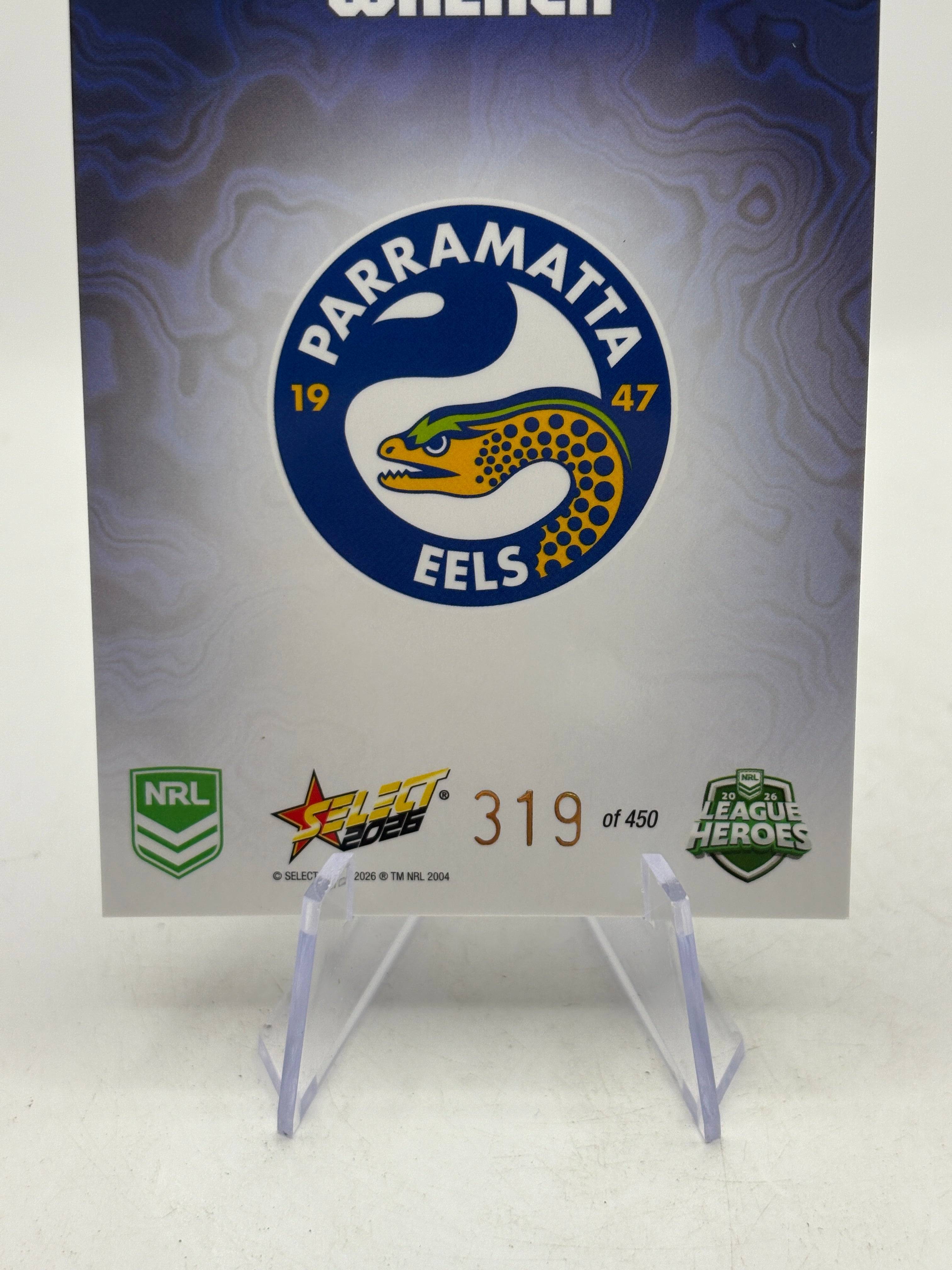 2026 Select NRL - Mercury M131 Dylan Walker 319/450 Parramatta Eels, photo 4